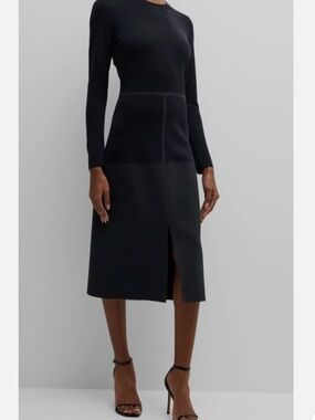 Akris Black Midi Dress with Back Zip